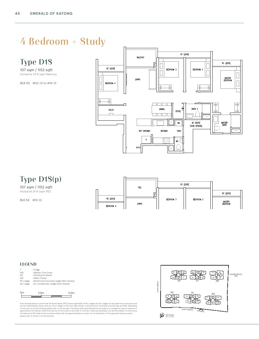Emerald Of Katong 4 Bedroom Type D1S · Study floor plan