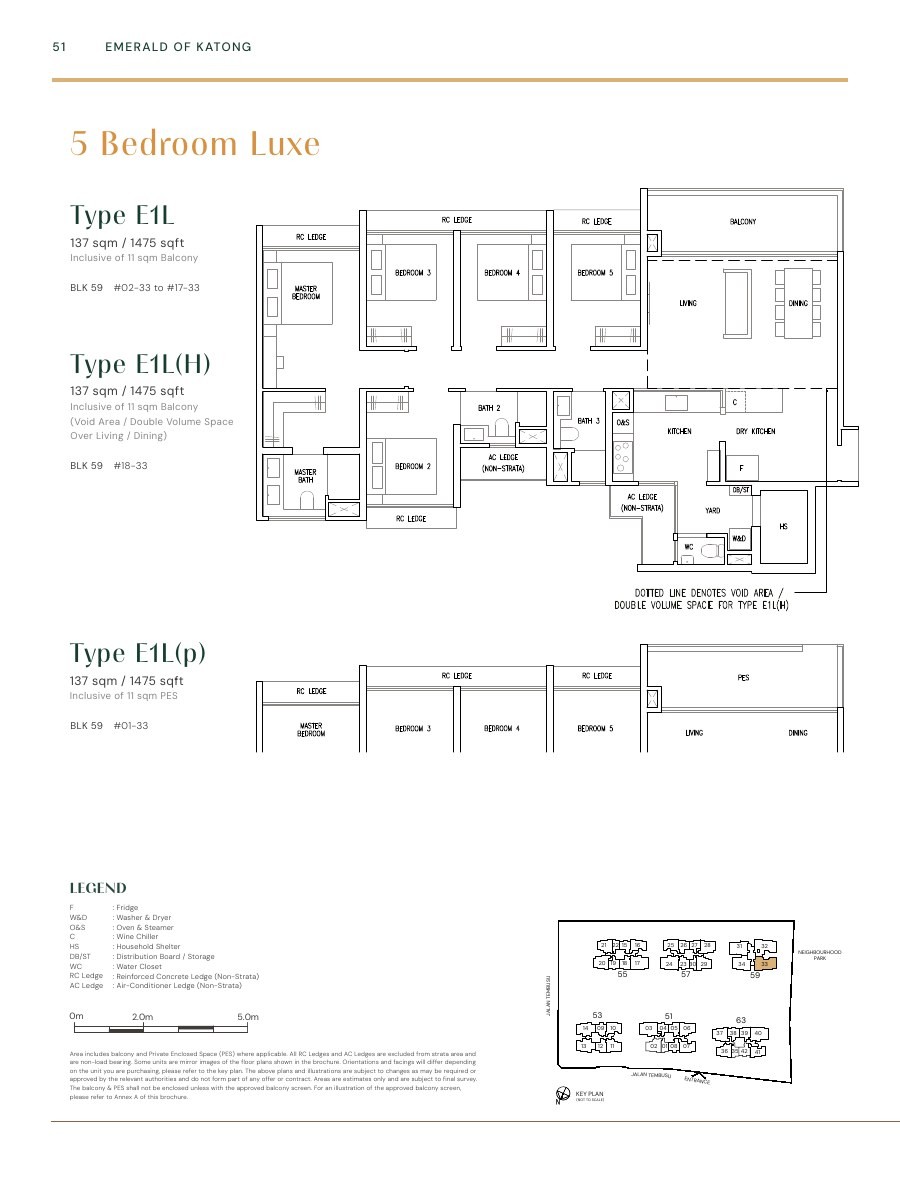 Emerald Of Katong 5 Bedroom Type E1L · Luxe floor plan